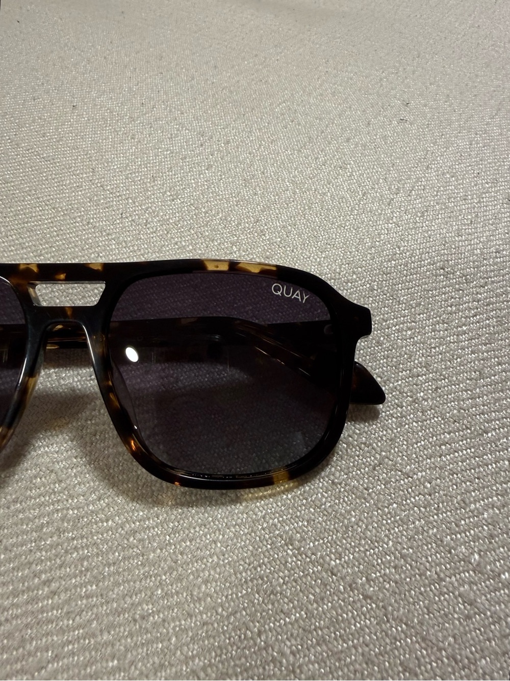 Quay Tortoiseshell Square Sunglasses - Brown/Black Lenses
